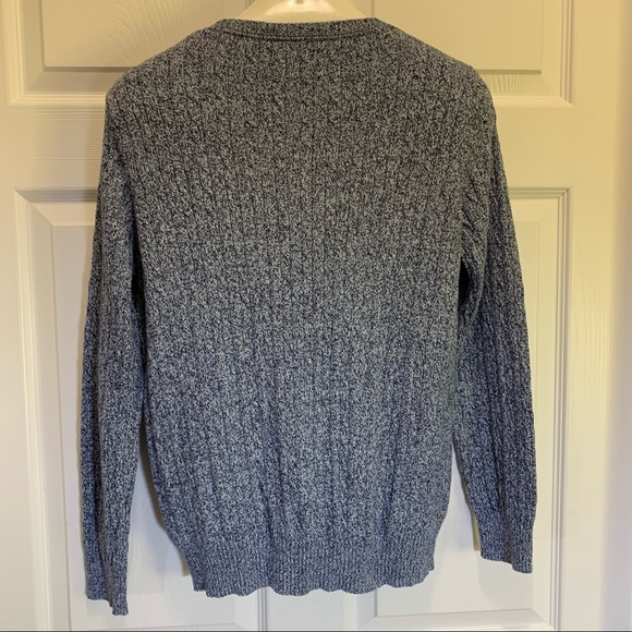 Kim Rogers Navy Blue & White Cable Crew Sweater L - Picture 5 of 8